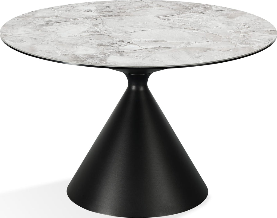 Wentworth Stone Top Metal Base Round Dining Table in Grigio - View 5