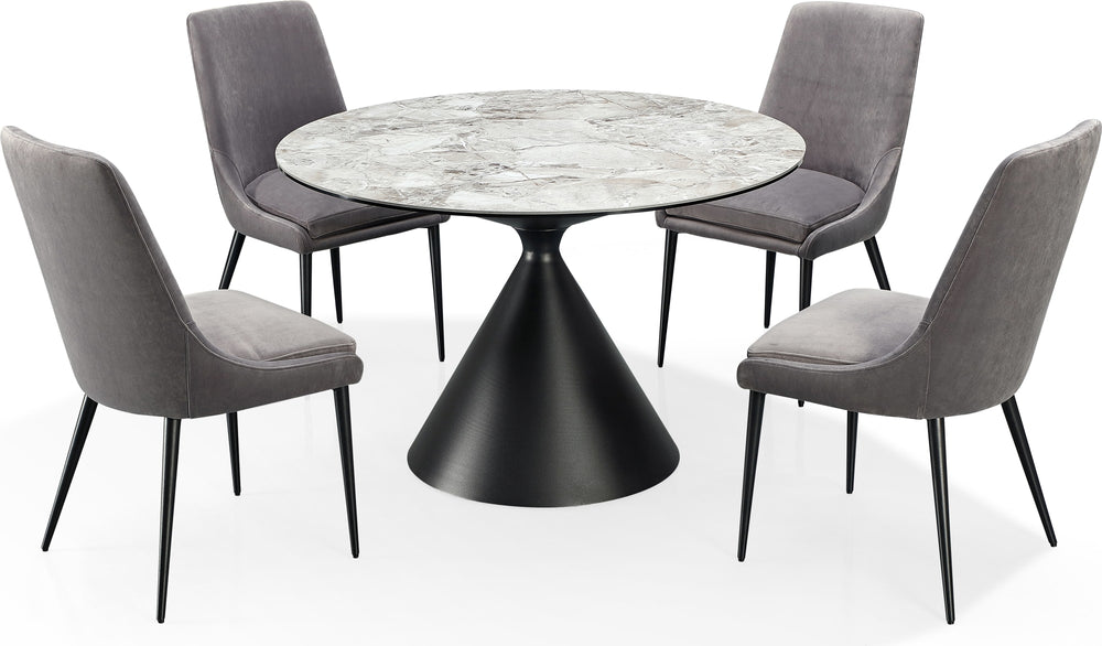 Wentworth Stone Top Metal Base Round Dining Table in Grigio - View 7