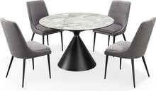 Wentworth Stone Top Metal Base Round Dining Table in Grigio - View 7