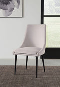 Wentworth Upholstered Metal Leg Dining Chair in Ash Grey and Black