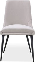 Wentworth Upholstered Metal Leg Dining Chair in Ash Grey and Black
