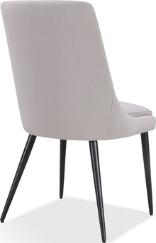 Wentworth Upholstered Metal Leg Dining Chair in Ash Grey and Black - View 6