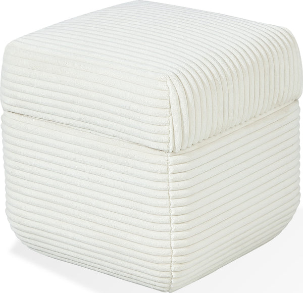Wisteria Upholstered Storage Ottoman in Frosty Corduroy - View 2