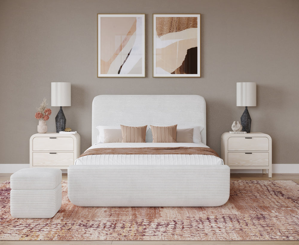 Wisteria Upholstered Storage Ottoman in Frosty Corduroy - View 6