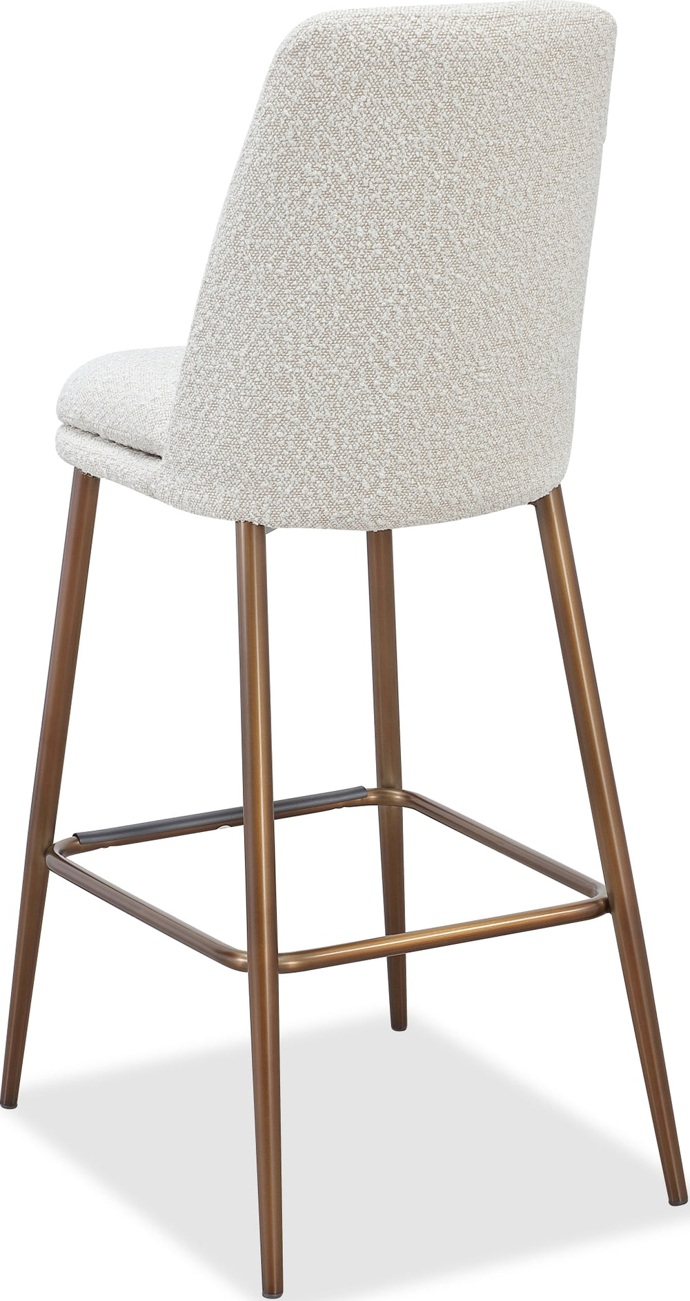 Wyatt Upholstered Bar Stool in Ricotta Boucle and Bronze Metal - View 4