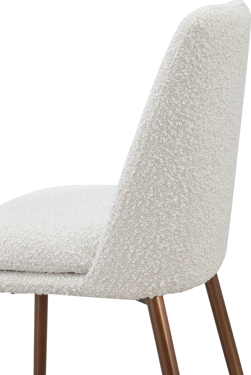 Wyatt Upholstered Bar Stool in Ricotta Boucle and Bronze Metal - View 5