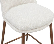 Wyatt Upholstered Counter Stool in Ricotta Boucle and Bronze Metal - View 5