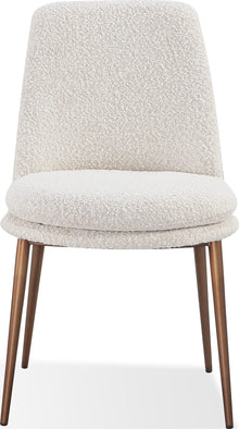 Wyatt Upholstered Dining Chair in Ricotta Boucle and Bronze Metal - View 2