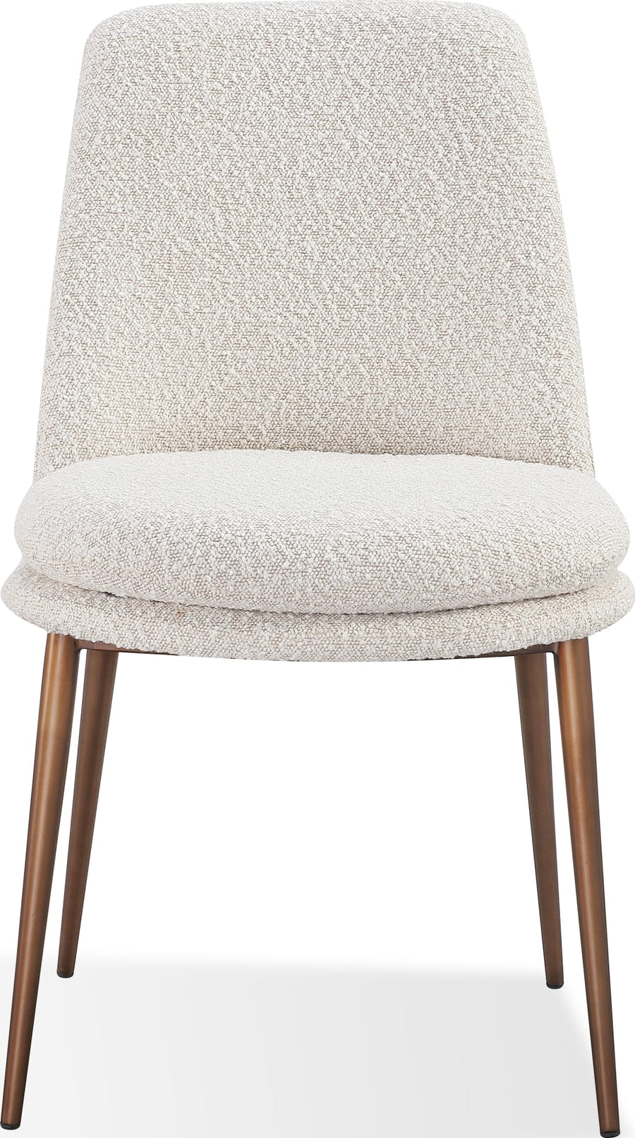 Wyatt Upholstered Dining Chair in Ricotta Boucle and Bronze Metal - View 2