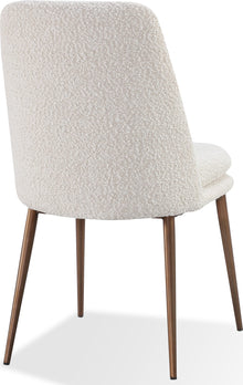 Wyatt Upholstered Dining Chair in Ricotta Boucle and Bronze Metal - View 4