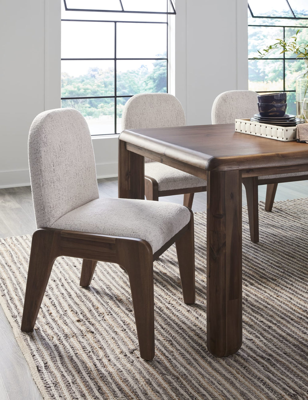 Wexford Chenille Upholstered Dining Chair in Chinchilla and Impala - View 7