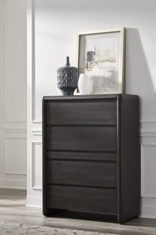 Wexford Five Drawer Acacia Wood Chest with Jewelry Tray in Jaguar