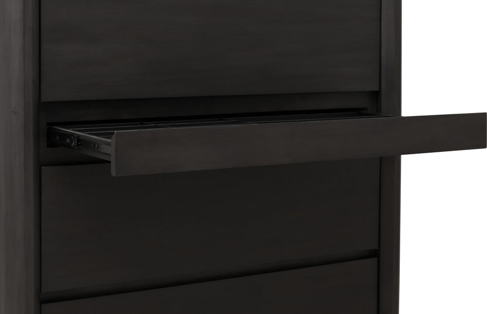 Wexford Five Drawer Acacia Wood Chest with Jewelry Tray in Jaguar - View 7