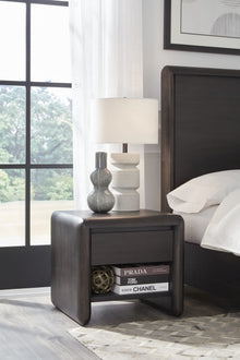 Wexford One Drawer Acacia Wood Nightstand in Jaguar
