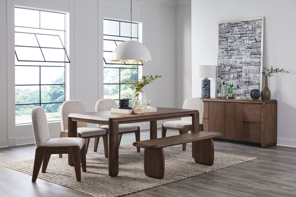 Wexford Rectangular Acacia Wood Leg Table in Impala - View 6