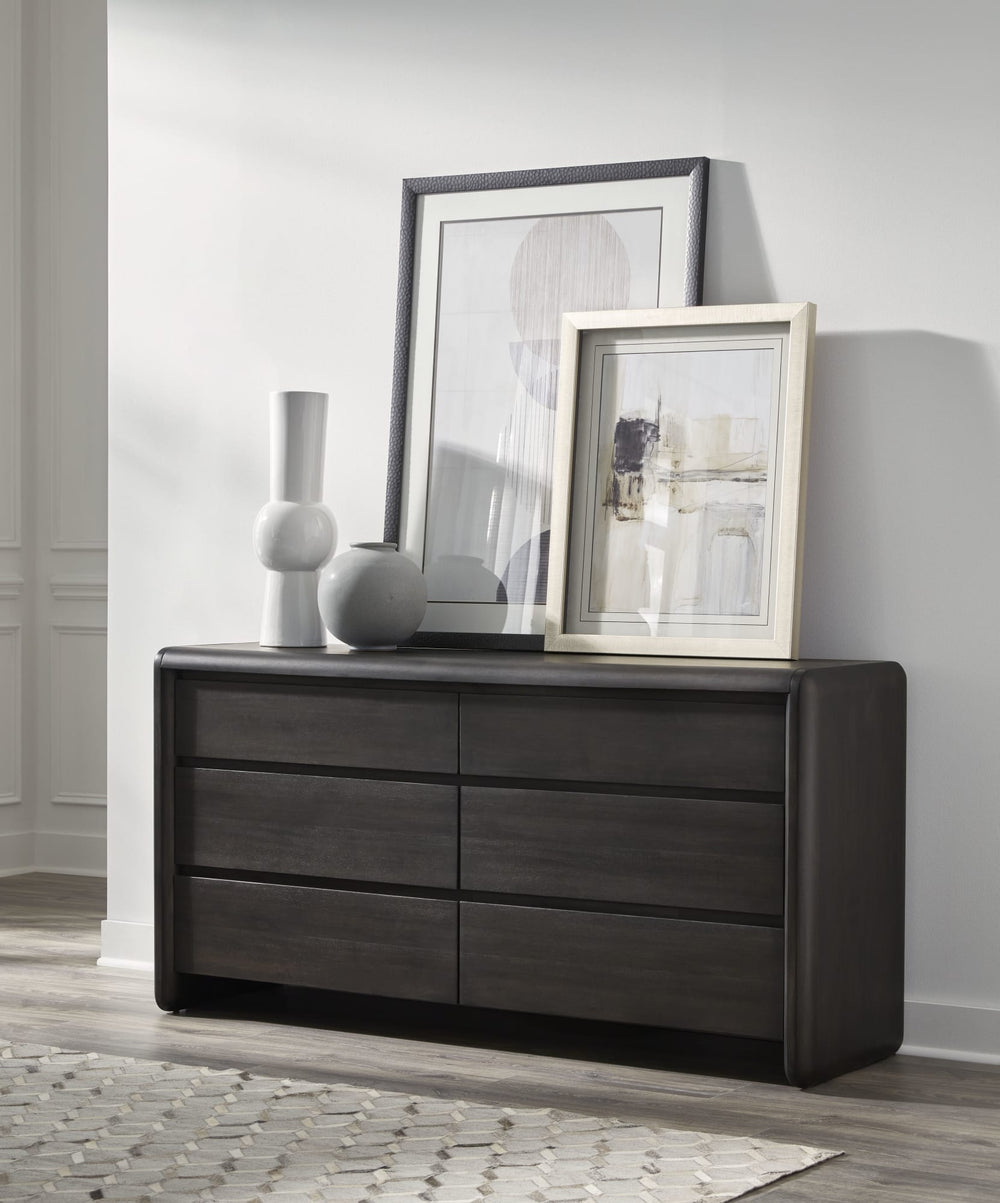 Wexford Six Drawer Acacia Wood Dresser in Jaguar