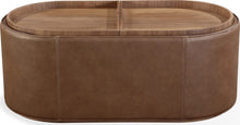 Yardley Leather Upholstered Storage Coffee Table with Wooden Tray Top and Casters - View 3
