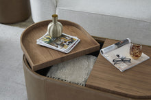 Yardley Leather Upholstered Storage Coffee Table with Wooden Tray Top and Casters - View 6