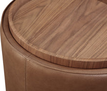 Yardley Leather Upholstered Storage End Table with Wooden Tray Top - View 4