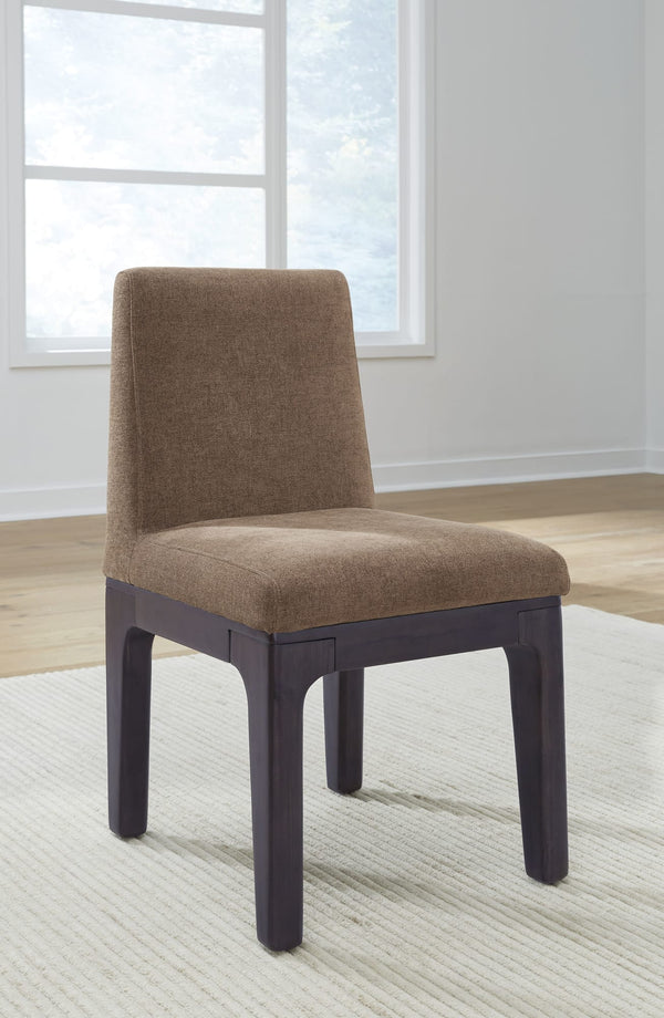 Zermatt Chenille Upholstered Acacia Wood Dining Chair in Pineapple and Jaguar alternate view