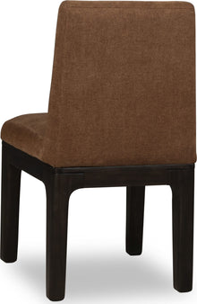 Zermatt Chenille Upholstered Acacia Wood Dining Chair in Pineapple and Jaguar - View 5