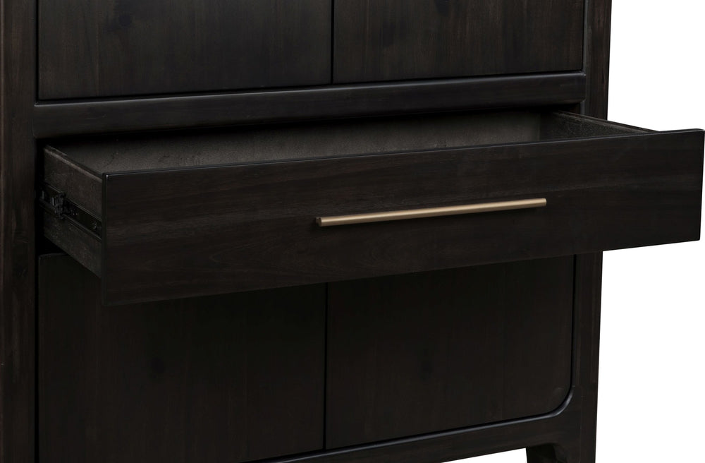 Zermatt Four Door One Drawer Acacia Bar Cabinet in Jaguar - View 6