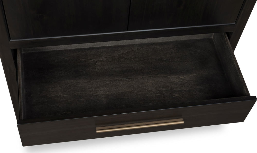 Zermatt Four Door One Drawer Acacia Bar Cabinet in Jaguar - View 7