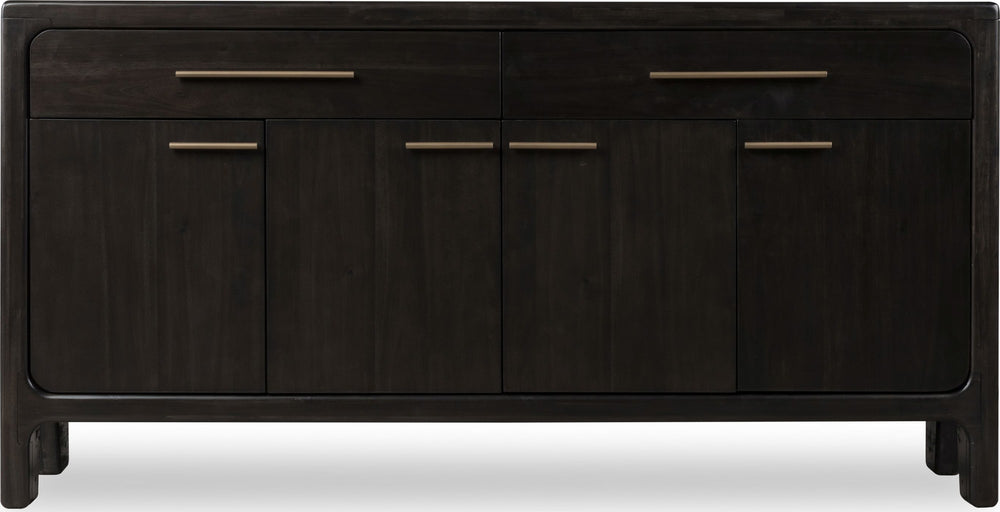Zermatt Four Door Two Drawer Acacia Wood Sideboard in Jaguar - View 3