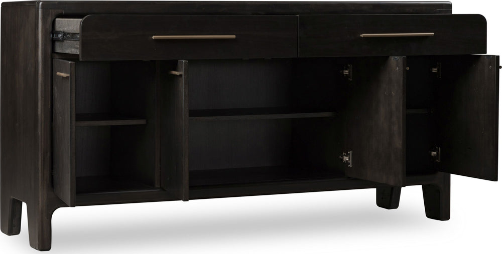 Zermatt Four Door Two Drawer Acacia Wood Sideboard in Jaguar - View 4