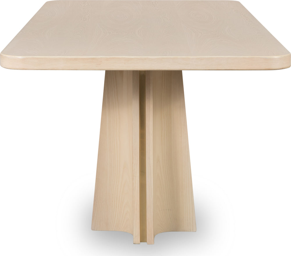 Zinnia Ash Wood Double Pedestal Dining Table in White Sand - View 5