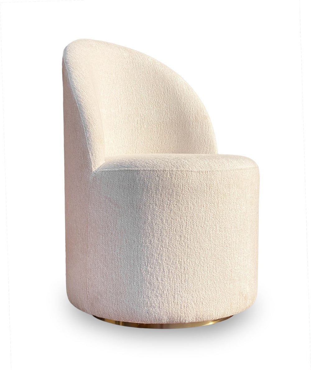 Zinnia Fully Upholstered Swivel Chair in Dune Chenille - View 3
