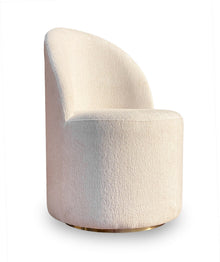 Zinnia Fully Upholstered Swivel Chair in Dune Chenille - View 3