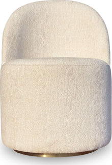 Zinnia Fully Upholstered Swivel Chair in Dune Chenille - View 4