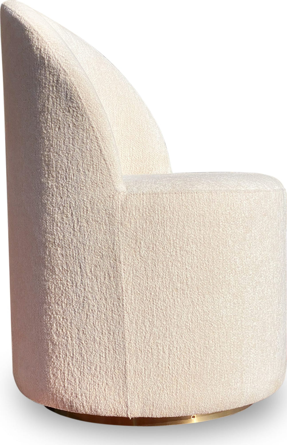 Zinnia Fully Upholstered Swivel Chair in Dune Chenille - View 5