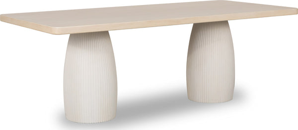 Zinnia Plaster Base Wood Top Dining Table in White Sand and Ivory - View 4