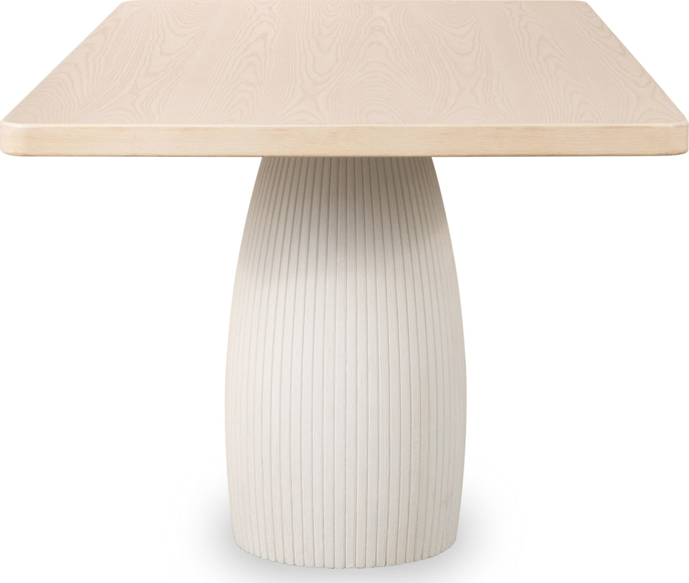 Zinnia Plaster Base Wood Top Dining Table in White Sand and Ivory - View 5
