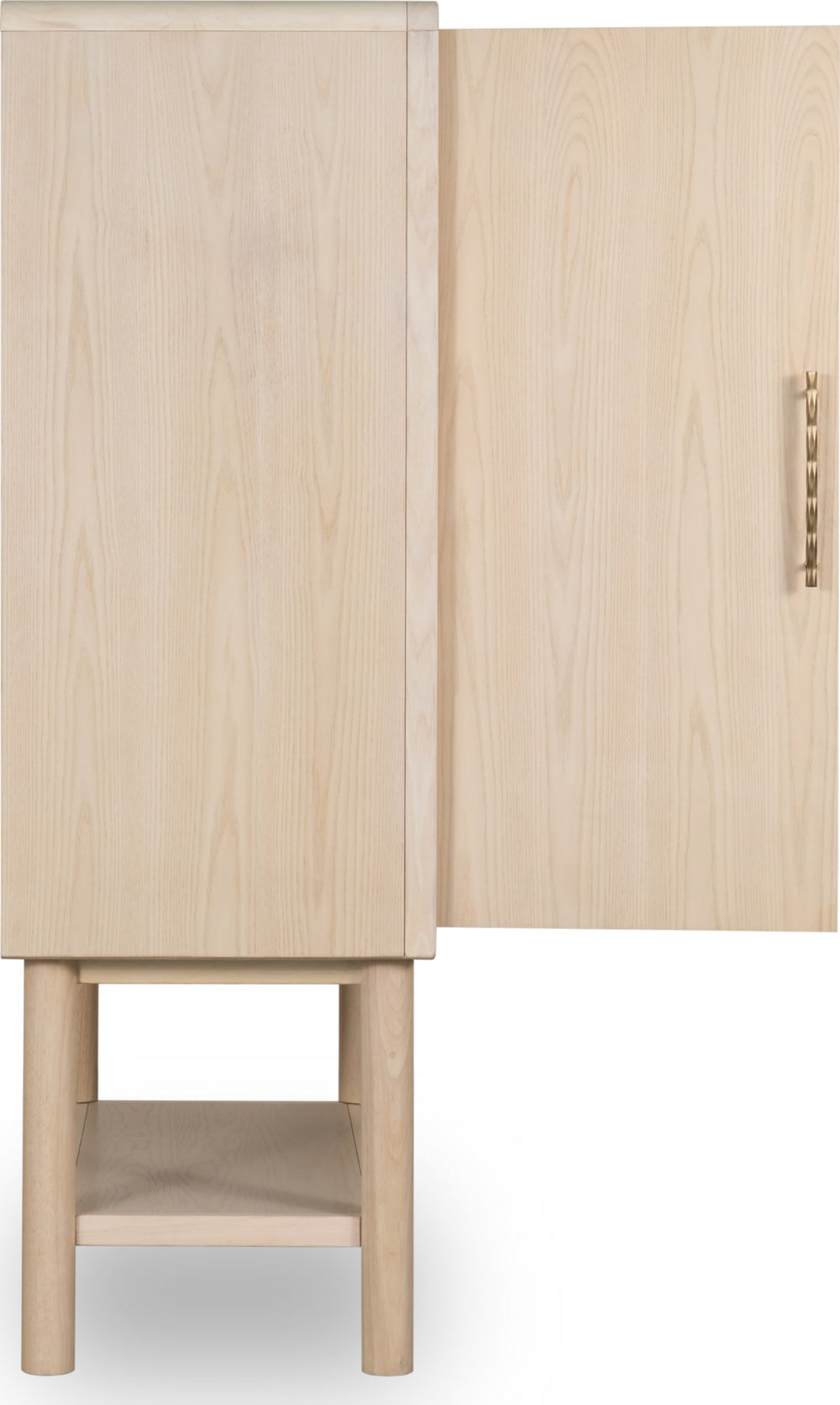 Zinnia Two Door Ash Wood Bar Cabinet in White Sand - View 5