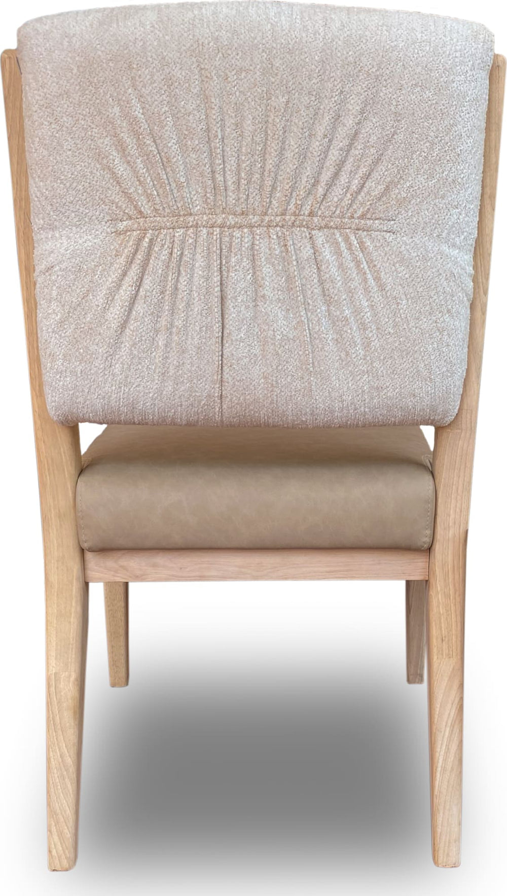 Zinnia Upholstered Dining Chair in White Sand, Buttermilk Leather and Dune Chenille - View 5