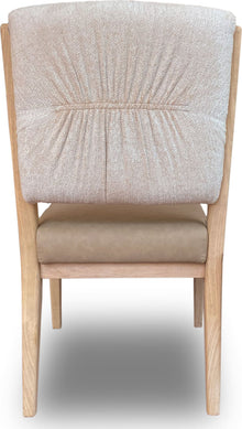 Zinnia Upholstered Dining Chair in White Sand, Buttermilk Leather and Dune Chenille - View 5