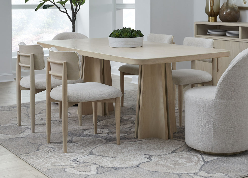 Zinnia Wood Back Dining Chair in White Sand and Dune Chenille - View 10