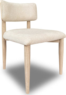 Zinnia Wood Back Dining Chair in White Sand and Dune Chenille - View 4