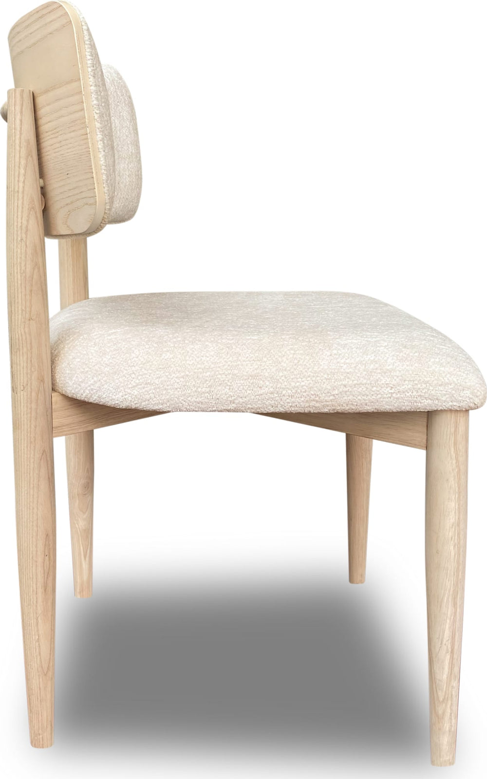 Zinnia Wood Back Dining Chair in White Sand and Dune Chenille - View 5