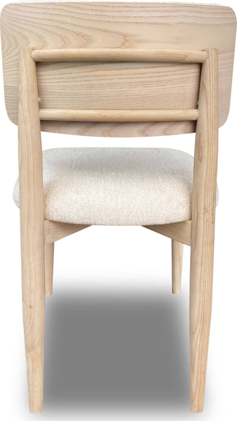 Zinnia Wood Back Dining Chair in White Sand and Dune Chenille - View 6