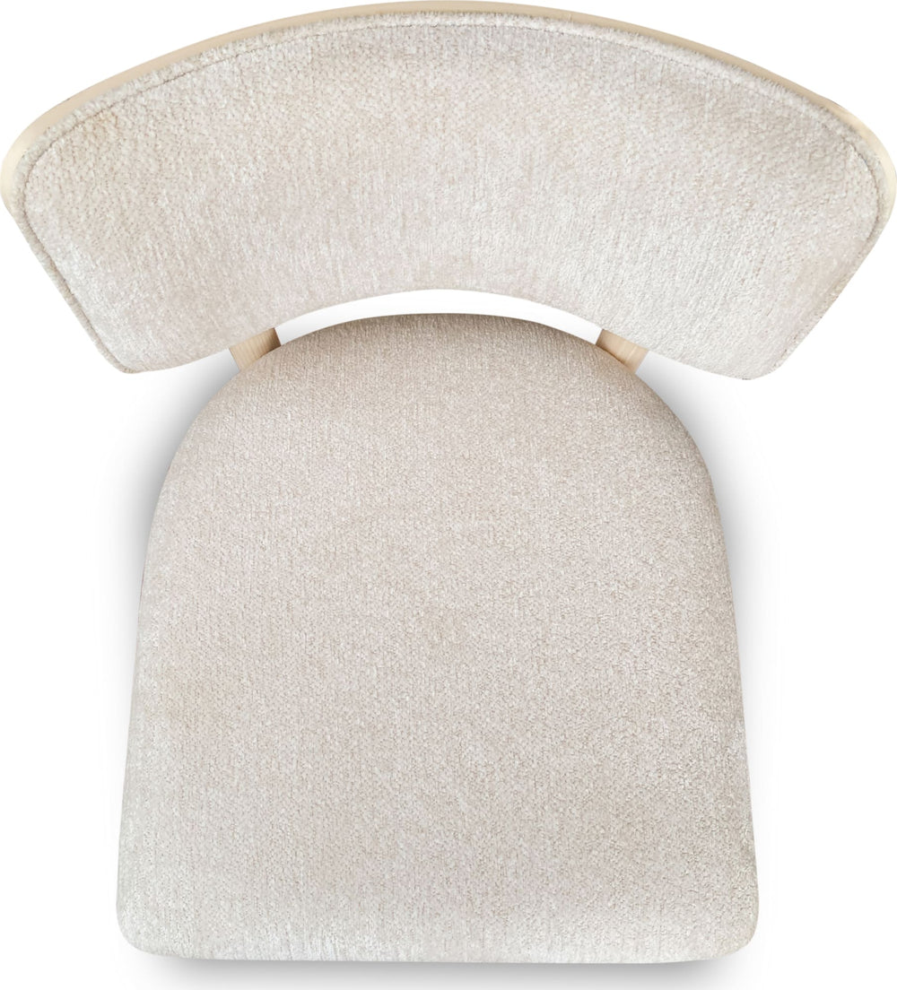 Zinnia Wood Back Dining Chair in White Sand and Dune Chenille - View 7