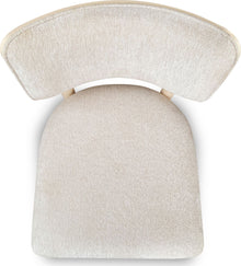 Zinnia Wood Back Dining Chair in White Sand and Dune Chenille - View 7