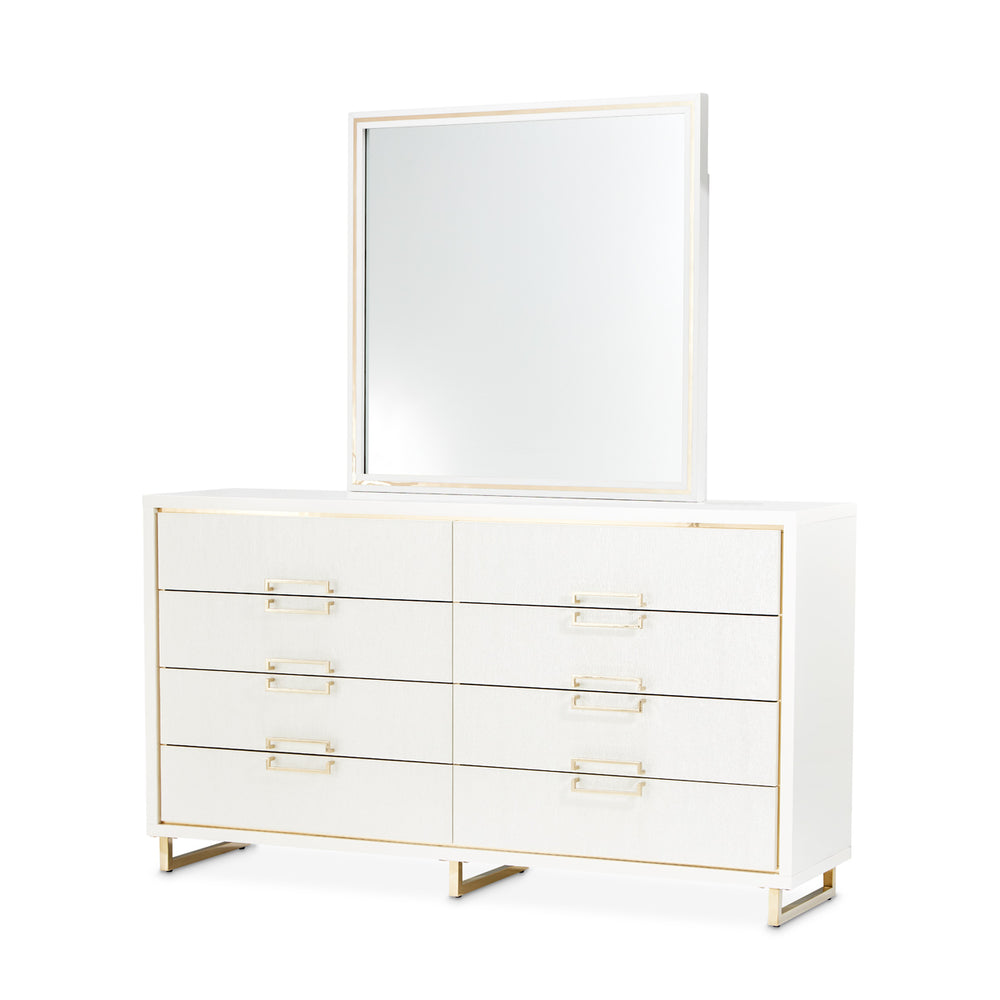 Golden Palm Dresser with Mirror