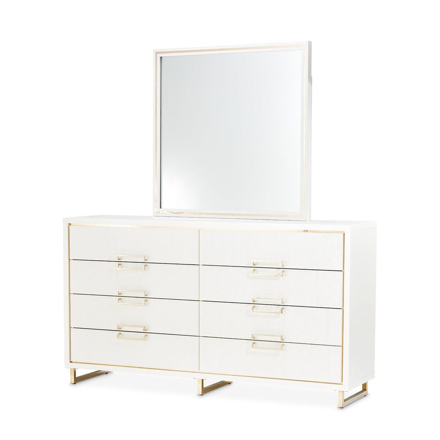 Golden Palm Dresser with Mirror