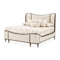 Camellia Field Upholstered Bed - Warm Pecan