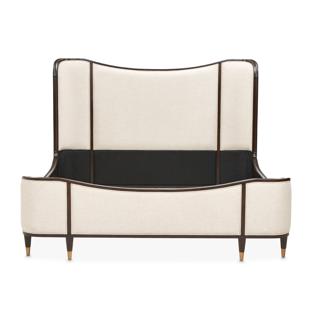 Camellia Field Upholstered Bed - Warm Pecan