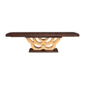 Camellia Field Rectangular Pedestal Dining Table - Warm Pecan